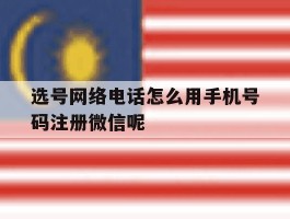 选号网络电话怎么用手机号码注册微信呢的简单介绍