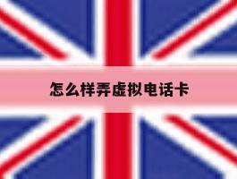 怎么样弄虚拟电话卡