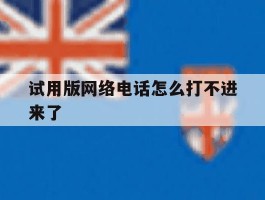 试用版网络电话怎么打不进来了