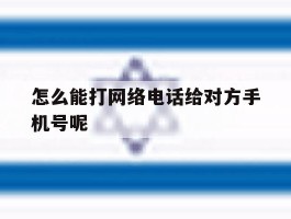 怎么能打网络电话给对方手机号呢