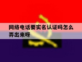 网络电话要实名认证吗怎么弄出来呀的简单介绍