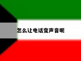 怎么让电话变声音呢