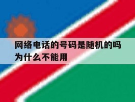 网络电话的号码是随机的吗为什么不能用