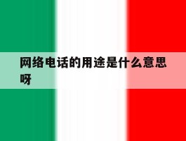 网络电话的用途是什么意思呀
