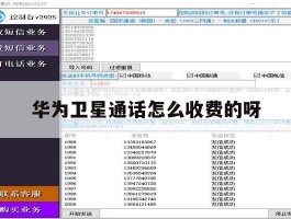包含华为卫星通话怎么收费的呀的词条