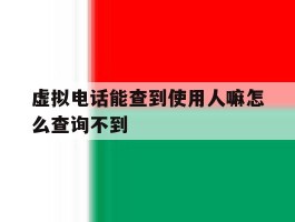 虚拟电话能查到使用人嘛怎么查询不到