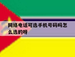 包含网络电话可选手机号码吗怎么选的呀的词条