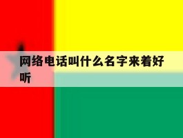网络电话叫什么名字来着好听