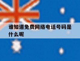 谁知道免费网络电话号码是什么呢