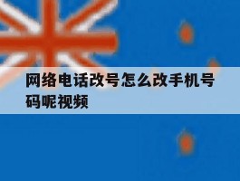 网络电话改号怎么改手机号码呢视频
