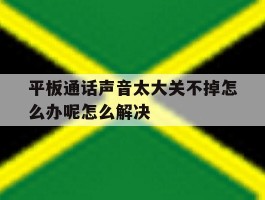 关于平板通话声音太大关不掉怎么办呢怎么解决的信息
